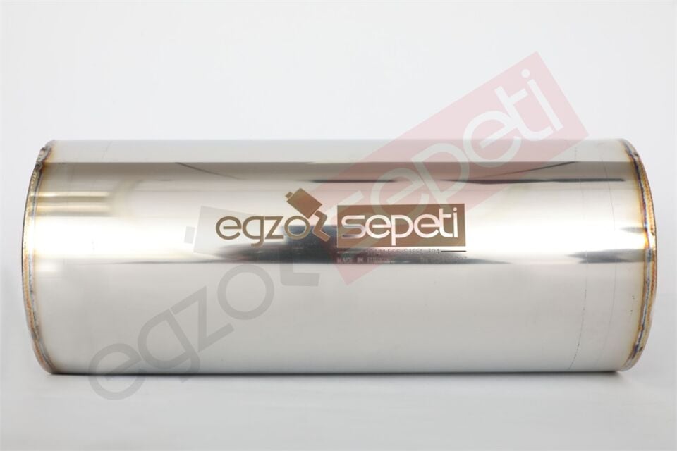 Özel Üretim Rezonatör 60 Çap 304 Krom, Elyaflı Spor Susturucu 25 CM