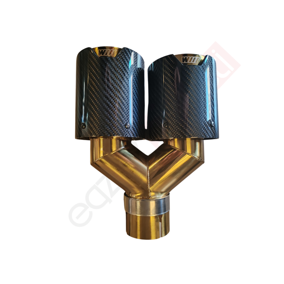 Bmw M Logolu Karbon Egzoz Ucu 100 MM Gold Sol