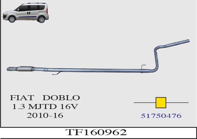 Fiat Doblo 1.3 Mjtd 16V Spiralli Ara Boru 2010 > 2016