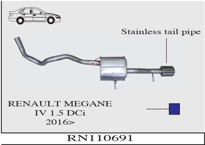 Renault Megane 4 Sedan 1.5 DCI Arka Arka Sustrucu Borulu 2016 Ve Sonrası
