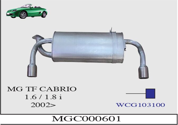 MG Tf Cabrio 1.6 / 1.8 İ Arka Susturucu Borulu 2002 > ..