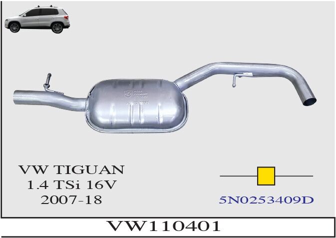Volkswagen Tiguan 1.4 Tsı 16V Orta Susturucu Borulu 2007 > 2018