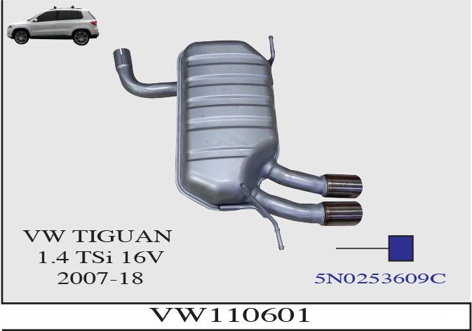 Volkswagen Tiguan 1.4 Tsi 16V Arka Susturucu Borulu  2007 < 2018