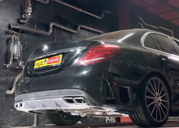 Mercedes C180 W205 Çift Varex Komple Krom 60 mm