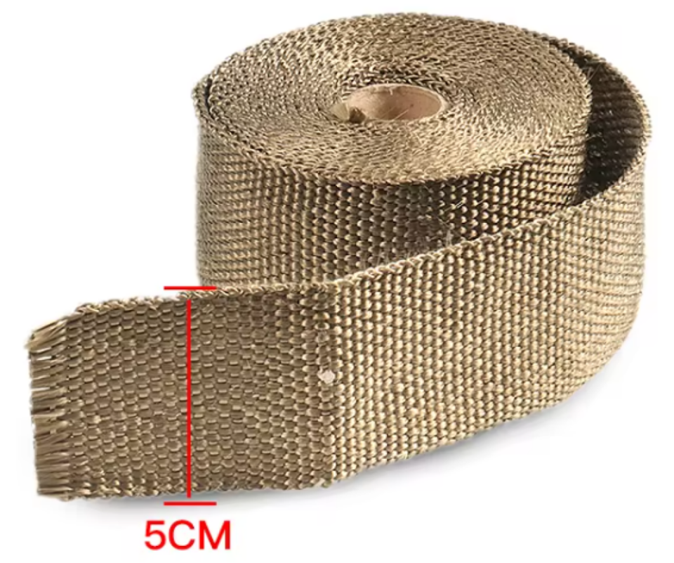 Titanyum Egzoz Sargı Bezi 10 Mt Yüksek Isı Koruma Özel Çırtlarıyla Birlikte Genişlik 5 CM