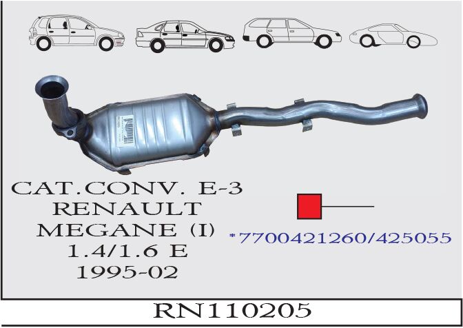 Renault Megane 1 1.4/1.6 Katalitik Konverter Eu-3 1995-02