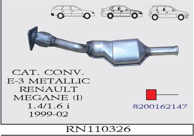 Renault Megane 1 1.4İ Katalitik Konveter Spirelli Eu-3 Metal 1999-02