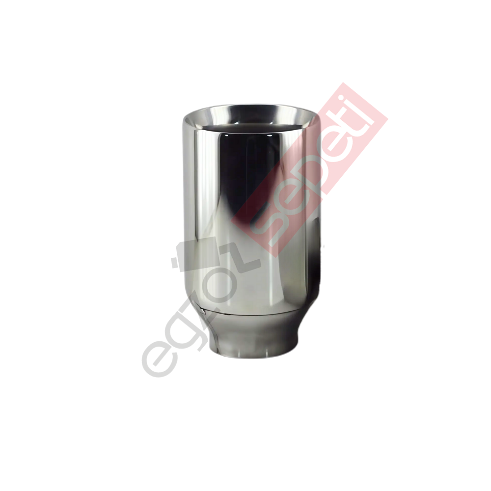 Krom Egzoz Ucu Sol Taraf 304 Kalite Yuvarlak Çap Ölçüsü 90X120 mm