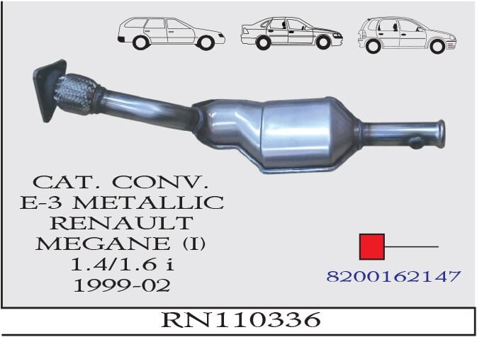 Renault Megane 1 1.4İ Katalitik Konverter Spirelli Eu-3 Metal Mşr. 1999-02