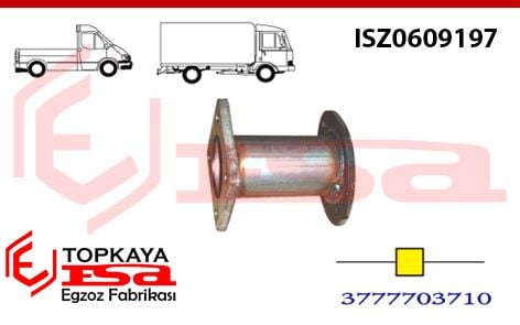 Isuzu NKR Wide 66 Ön Ara Boru Kısa Flanşlı