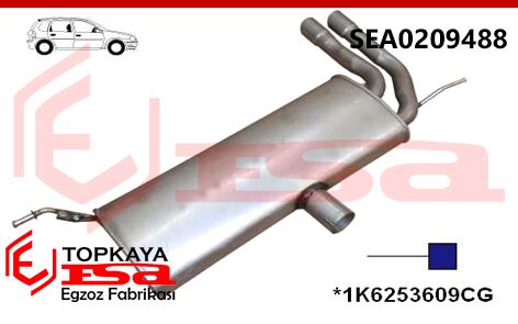Seat Leon 1.8Ti Arka Susturucu Borulu Tek Çıkışlı 2004 > 2010