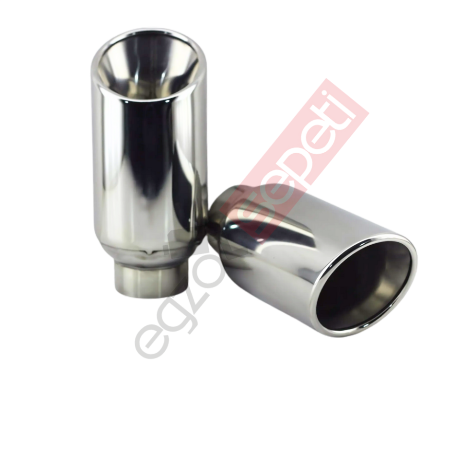 Krom Egzoz Ucu Sağ Ve Sol Takım 304 Kalite Yuvarlak Çap Ölçüsü 90X160 mm