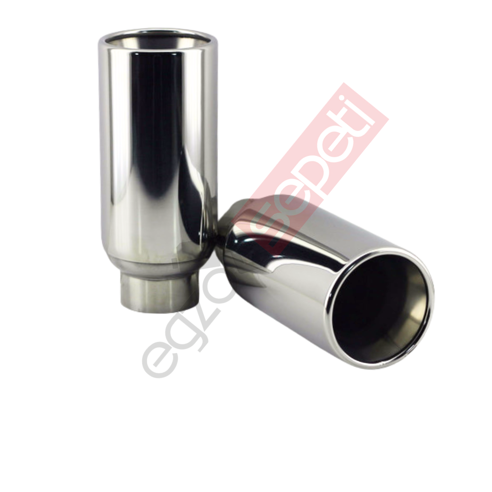 Krom Egzoz Ucu Sağ Ve Sol Takım 304 Kalite Yuvarlak Çap Ölçüsü 90X160 mm
