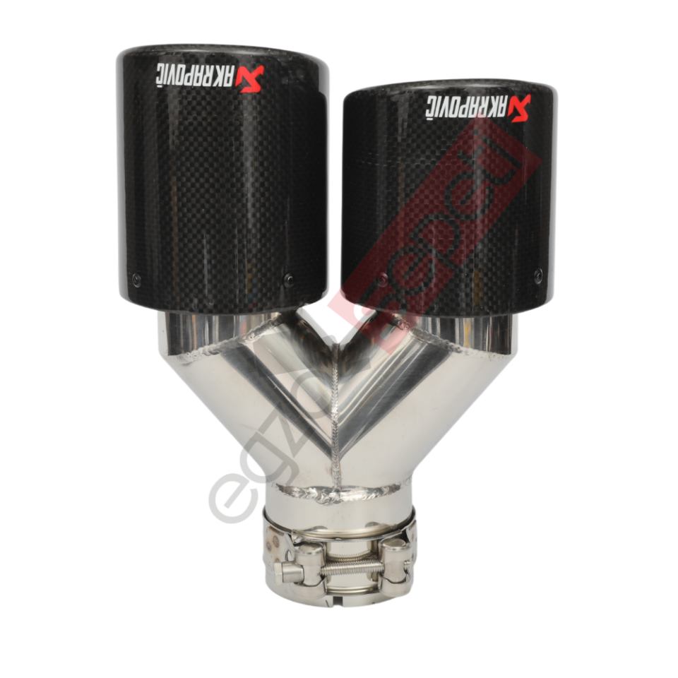 Akrapoviç Karbon Egzoz Ucu 90 MM Çiftli Dudaklı Parlak Sol Gerçek Karbon Malzeme İthal Ürün