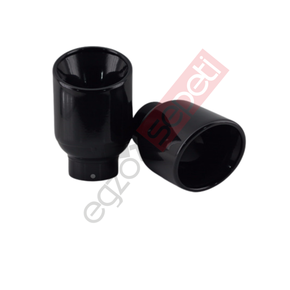 Krom Füme Egzoz Ucu Sağ Ve Sol Takım 304 Kalite Yuvarlak Çap Ölçüsü 100X120 mm