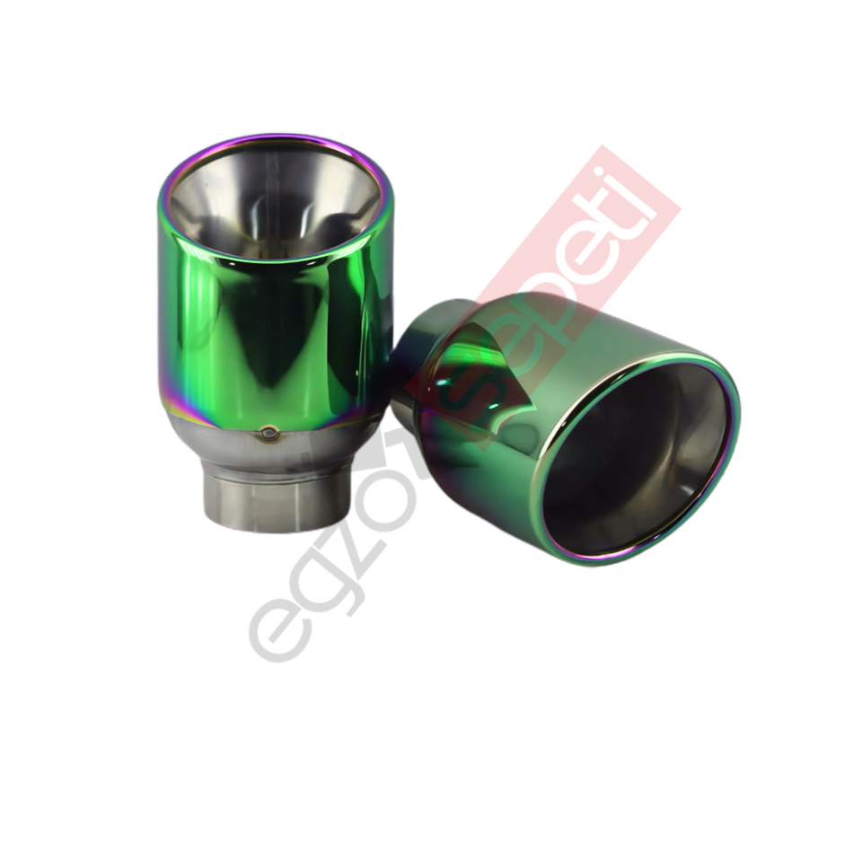 Krom Egzoz Ucu Sağ Ve Sol Takım 304 Kalite Yuvarlak Çap Ölçüsü 100X120 mm