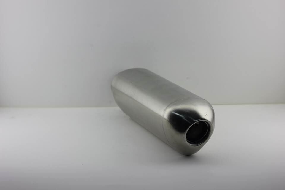 Motosiklet egzoz susturucusu kısa mat krom slincerli kapaklı