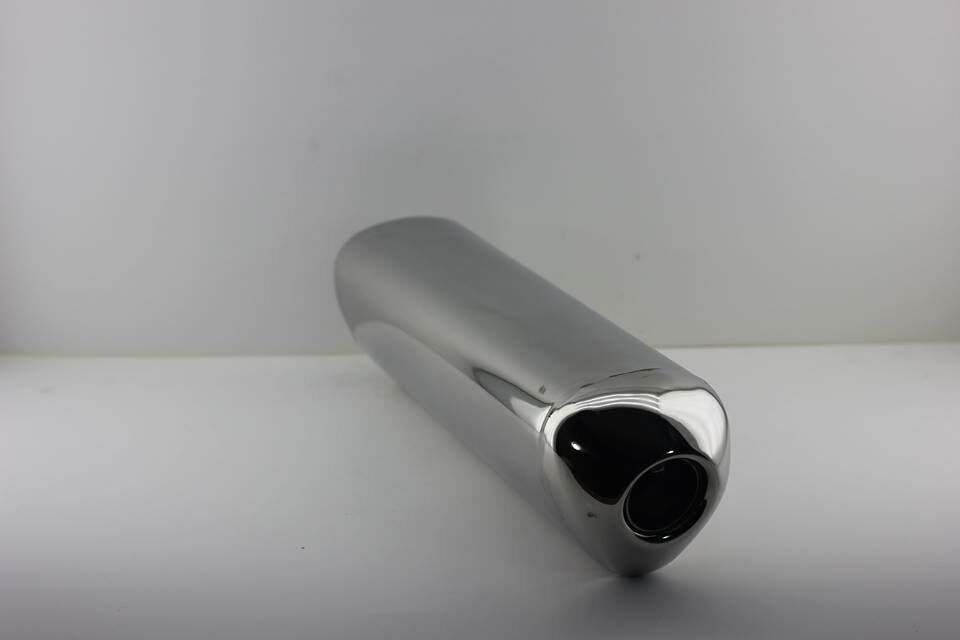 Motosiklet egzoz susturucusu uzun krom slincerli kapaklı