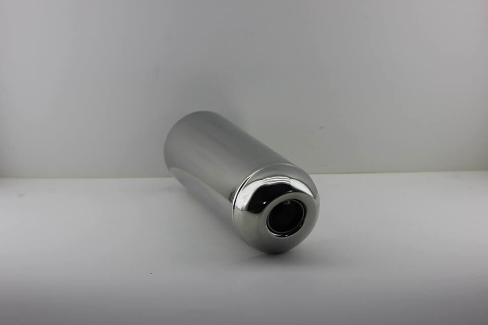 Motosiklet egzoz susturucusu kısa krom slincerli kapaklı