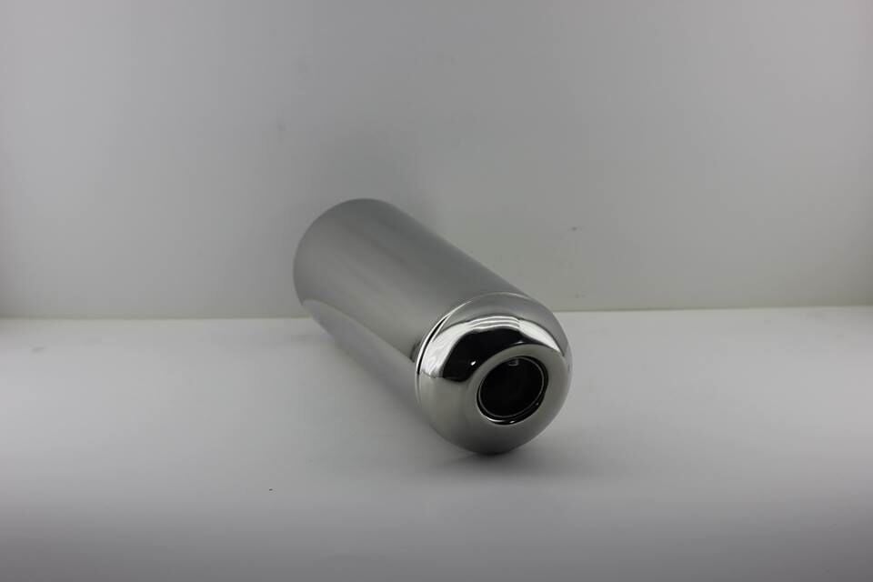 Motosiklet egzoz susturucusu kısa krom slincerli kapaklı