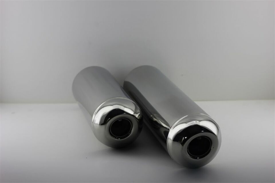 Motosiklet egzoz susturucusu kısa krom slincerli kapaklı