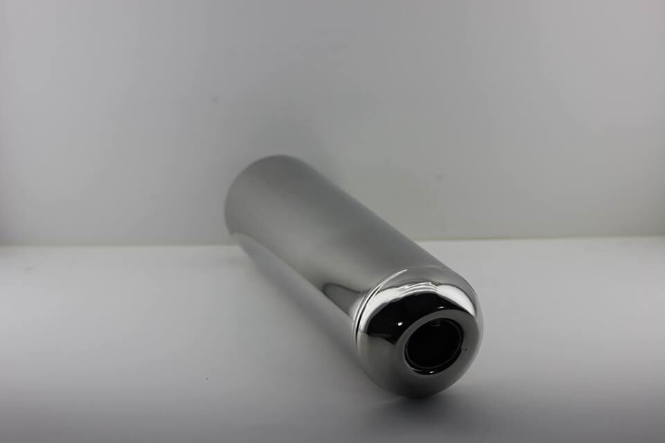 Motosiklet egzoz susturucusu uzun krom slincerli kapaklı