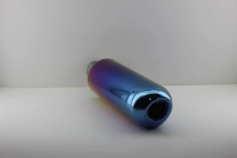 Motosiklet egzoz susturucusu renkli kısa krom slincerli kapaklı