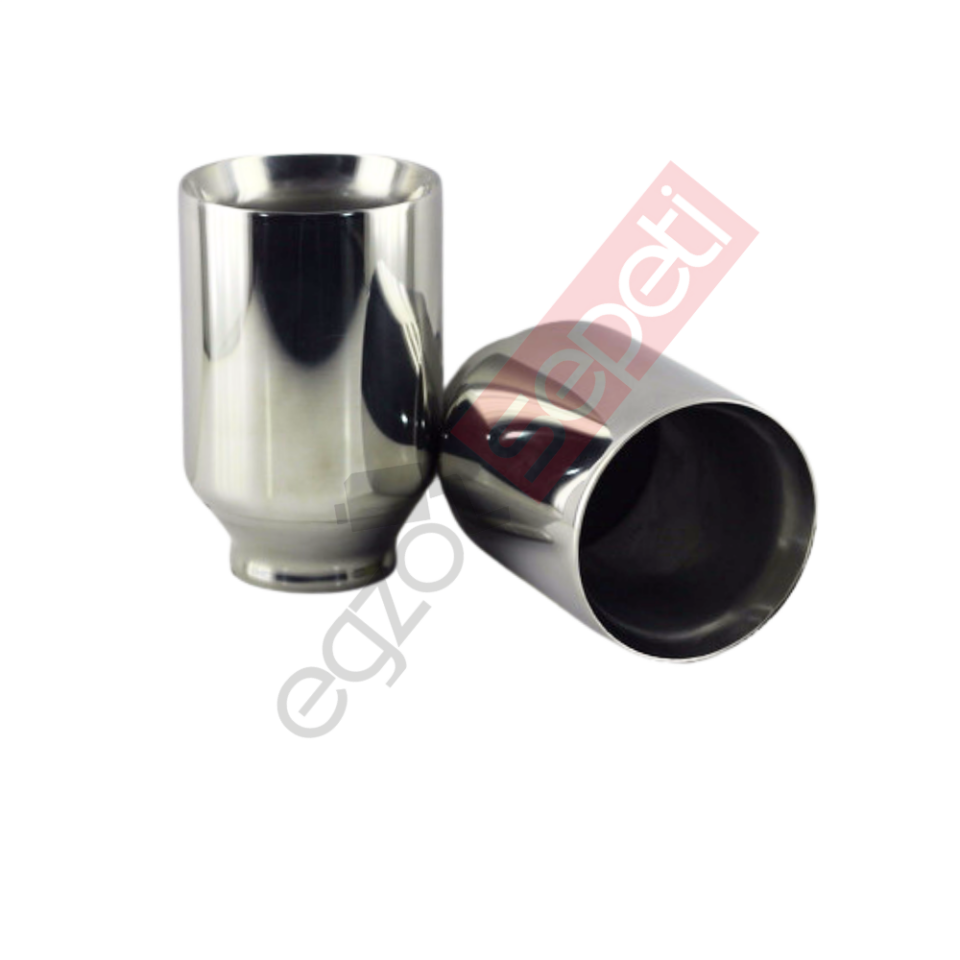 Krom Egzoz Ucu Sağ Ve Sol Taraf 304 Kalite Yuvarlak Çap Ölçüsü 100X120 mm