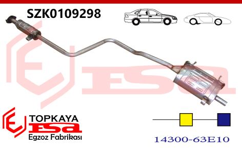 Suzuki Swıft 1.0 / 1.3İ Arka Susturucu Orta Susturucu  Hb / Cabrio 1988 > 2005