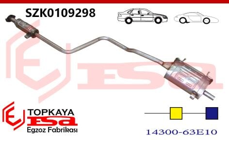 Suzuki Swıft 1.0 / 1.3İ Arka Susturucu Orta Susturucu  Hb / Cabrio 1988 > 2005