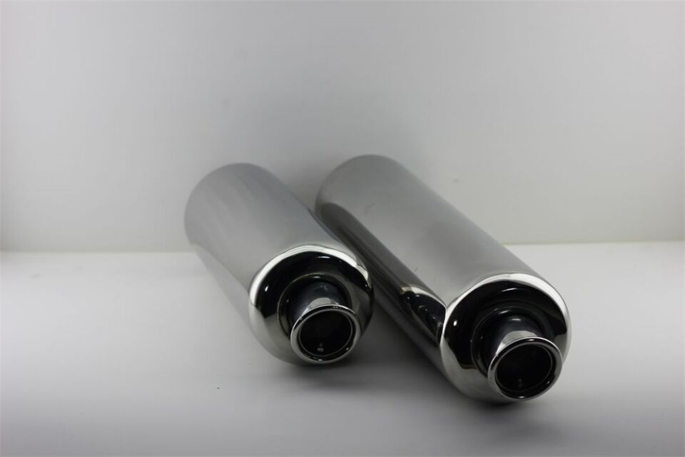 Motosiklet egzoz susturucusu uzun krom slincerli kapaklı