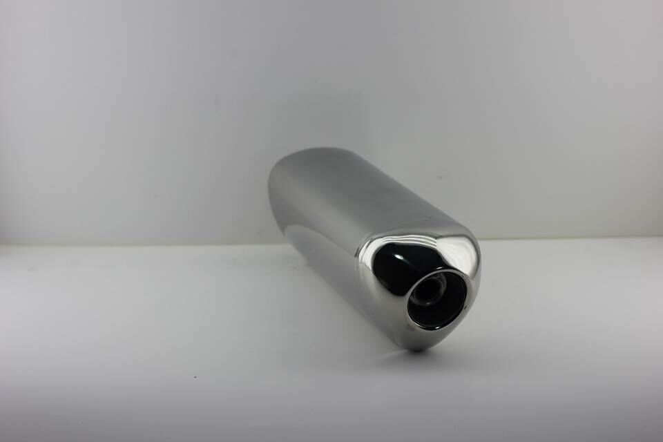 Motosiklet egzoz susturucusu kısa krom slincerli kapaklı