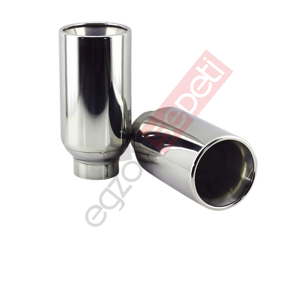 Krom Egzoz Ucu Sağ Ve Sol Taraf  304 Kalite Yuvarlak Çap Ölçüsü 100X170 mm