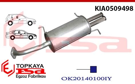 Kia Sephia 1.6İ Arka Susturucu Çift Çıkış Borulu Sdn / Hb 1992 > 1995