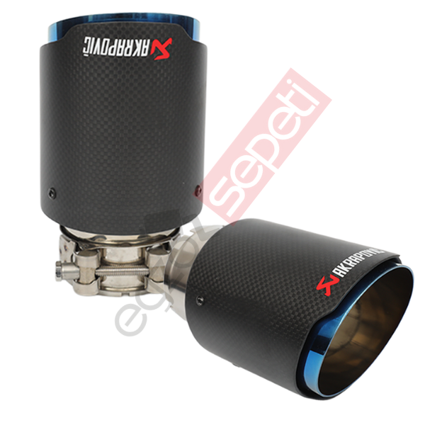 Akrapoviç Karbon Egzoz Ucu Sağ Ve Sol Takım 90 MM Mat Mavi Gerçek Karbon Mazleme İthal Ürün