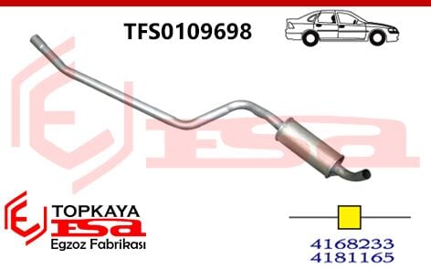 Fiat / Tofaş Murat 124 Orta Susturucu Borulu 1.3 1969 > 1990