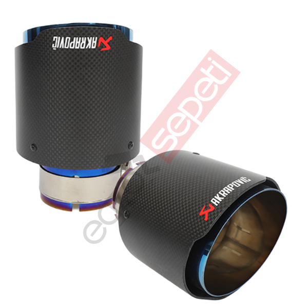 Akrapoviç Karbon Egzoz Ucu Sağ Ve Sol Takım 100 MM Mat Mavi Gerçek Karbon Malzeme İthal Ürün