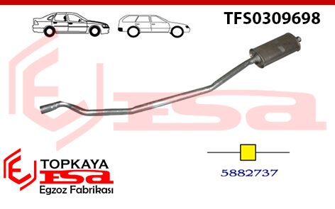 Tofaş / Fiat M131 Orta Susturucu Borulu 1.3 / 1.6 1975 > 1992