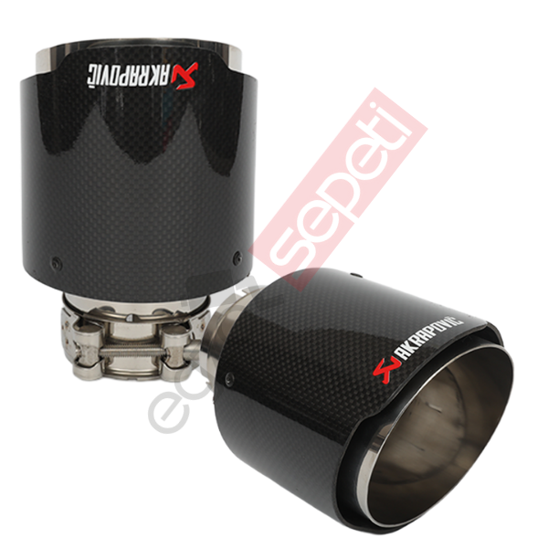Akrapoviç Karbon Egzoz Ucu Sağ Ve Sol Takım 100 MM Parlak Krom Gerçek Karbon Malzeme İthal Ürün