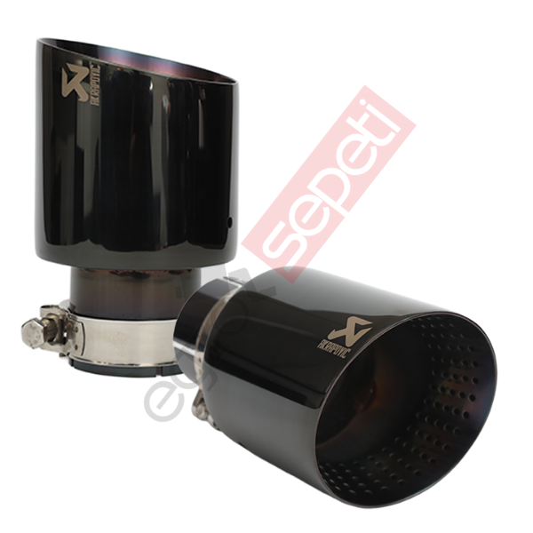 Akrapoviç Krom Egzoz Ucu Sağ Ve Sol Takım 100 MM Parlak Siyah İthal Ürün