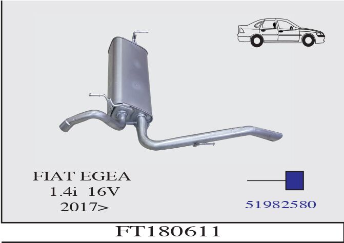 Fiat Egea 1.4İ 16V Arka Susturucu Borulu 2017>...