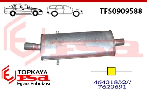 Fiat Tempra Orta Susturucu 2.0 / 1.9D 1993 > 1996