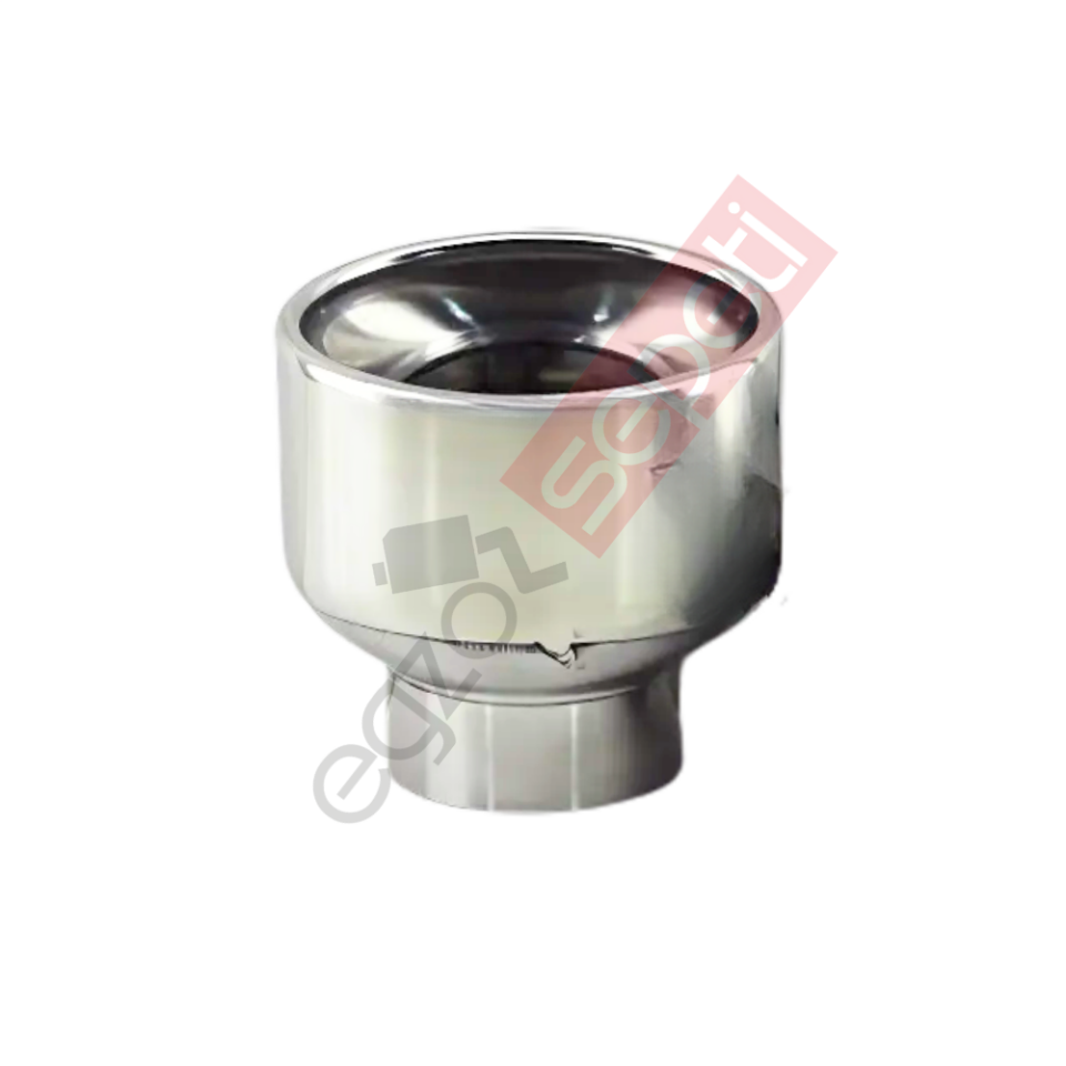 Krom Egzoz Ucu Sağ Taraf 304 Kalite Oval Çap Ölçüsü 75x100mm