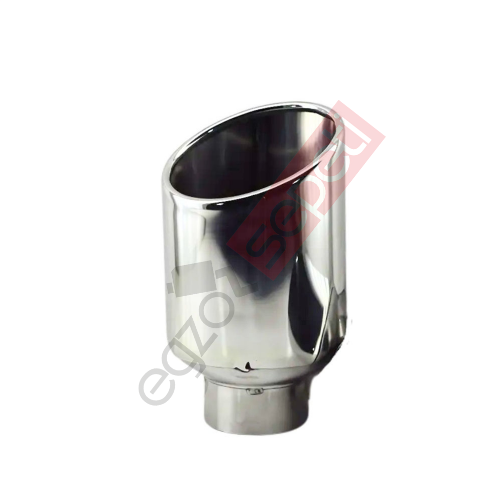 Krom Egzoz Ucu Sol Taraf 304 Kalite Oval Çap Ölçüsü 75x100mm