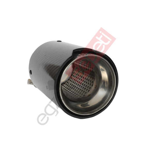 Bmw M Logolu Karbon Egzoz Ucu 100 MM Parlak İçi Delikli