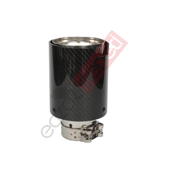 Bmw M Logolu Karbon Egzoz Ucu 100 MM Parlak İçi Delikli
