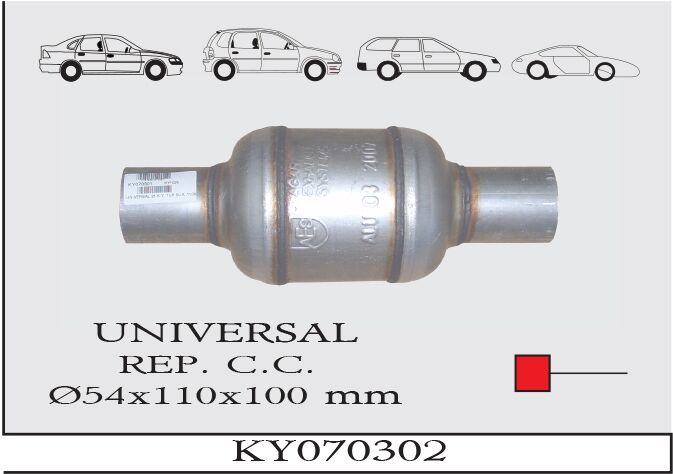 Katalitik Konverter Yerine Tüp Susturucu Üniversal Ф54 X 110 X 100 Mm
