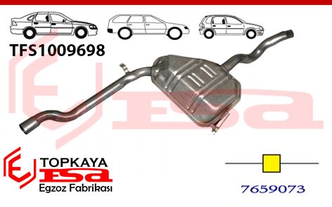 Fiat Tipo / Fiat Tempra Orta Susturucu Borulu 2.0 İe / 1.9D 1990 > 1997