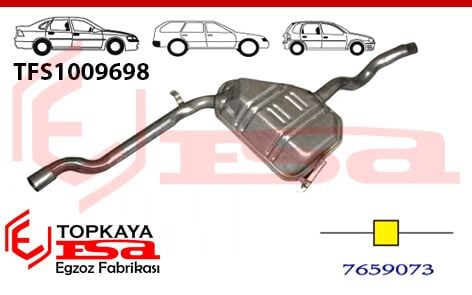 Fiat Tipo / Fiat Tempra Orta Susturucu Borulu 2.0 İe / 1.9D 1990 > 1997