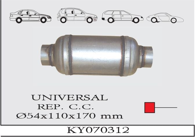 Katalitik Konverter Yerine Tüp Susturucu Üniversal Ф54 X 110 X 170 Mm
